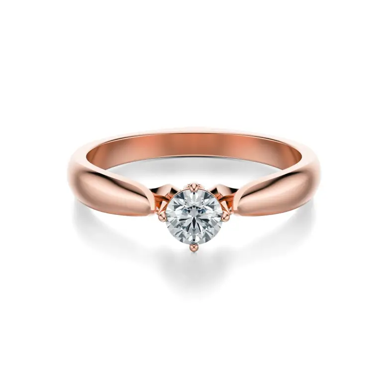 Pierścionek z różowego złota z diamentami